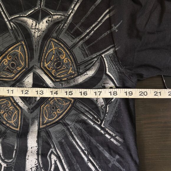 Konquest Shirt Mens Medium Guitar Cross Metallic Tee Tshirt Y2K Grunge Rock NEW - Picture 8 of 10
